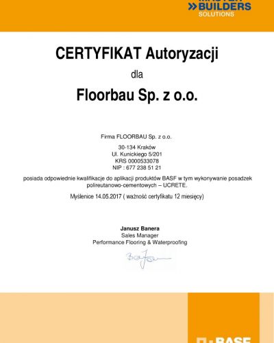 Certyfikat autoryzacji    aplikacja produkt  w BASF page 001